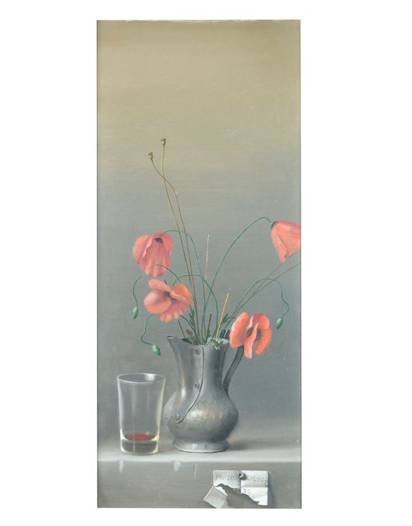 PROFERIO GROSSI : Natura morta   (1972)  - Olio su tela - Asta Arte Moderna, Contemporanea e Dipinti del XIX Secolo - Casa d'Aste International Art Sale