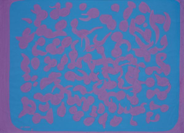 CARLA ACCARDI : Viola e azzurro  (1961)  - Caesina su carta - Auction Modern, Contemporary  [..]