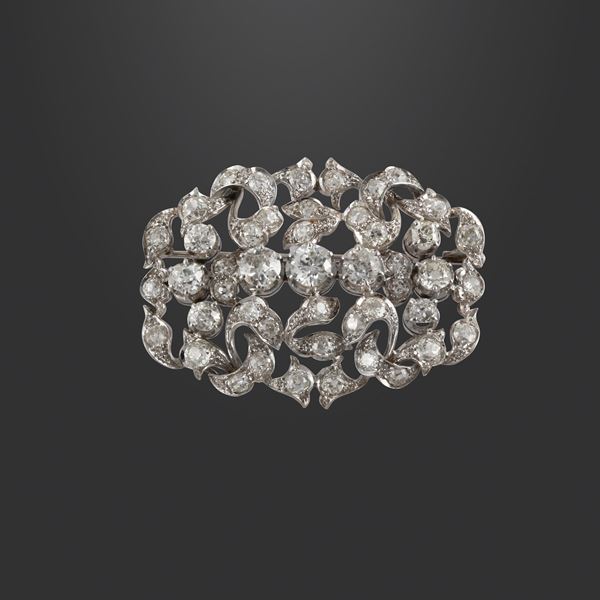 18KT GOLD AND DIAMONDS BROOCH