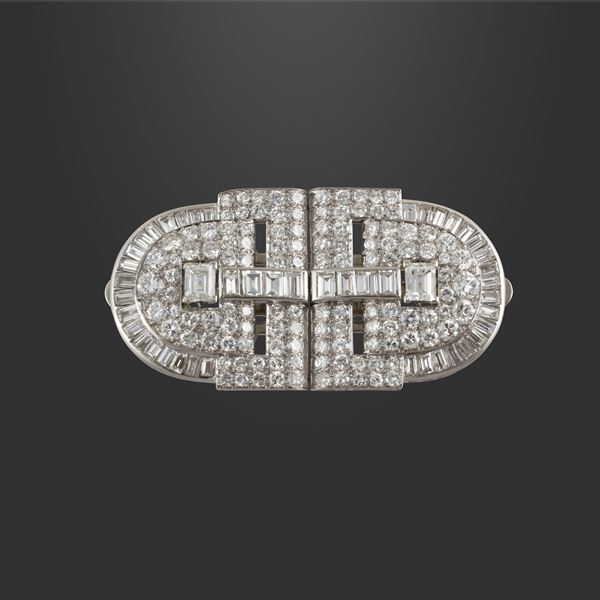 PLATINUM, 18KT GOLD, DIAMONDS BROOCH