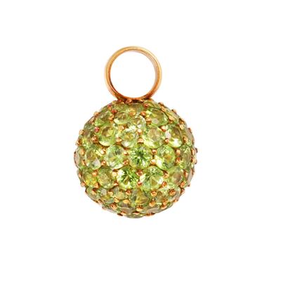 Pendente, sfera tempestata di peridoti in oro giallo 18Kt