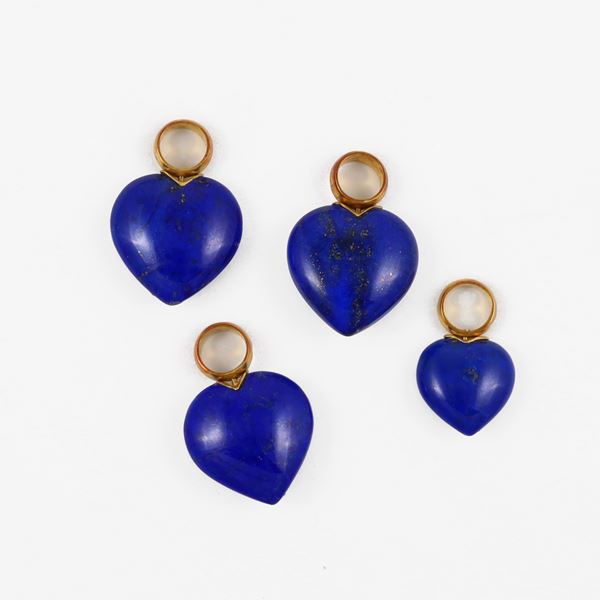 * 18KT GOLD LOT OF FOUR PENDANTS WITH LAPISLAZULI  - Auction JEWELRY, WATCHES, AND SILVERWARE - Casa d'Aste International Art Sale