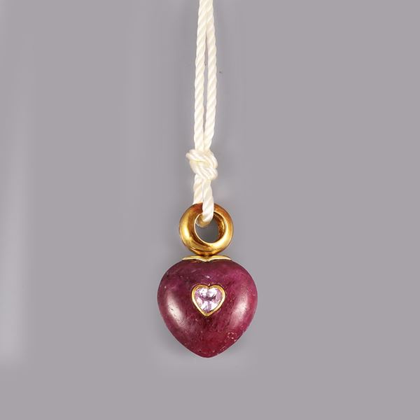 * 18 KT GOLD, MASSIVE RUBY AND PINK SAPPHIRE