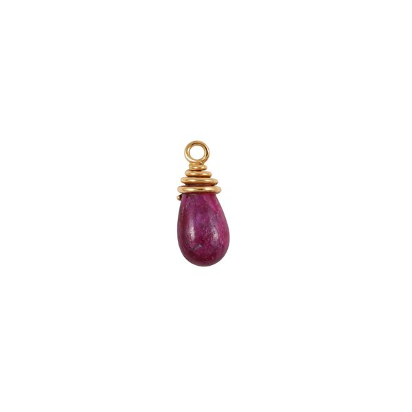 * 18KT GOLD AND MASSIVE RUBY PENDANT