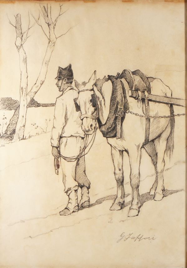 GIOVANNI FATTORI - Cavallo con soldato