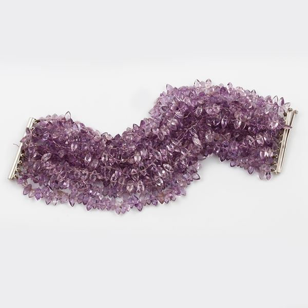 18KT GOLD AND AMETHYST BRACELET  - Auction JEWELRY, WATCHES, AND SILVERWARE - Casa d'Aste International Art Sale