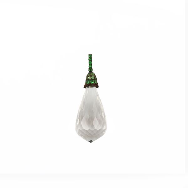 18KT GOLD, COLORLESS TOPAZ AND TSAVORITE PENDANT  - Auction JEWELRY, WATCHES, AND SILVERWARE - Casa d'Aste International Art Sale