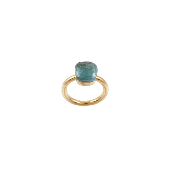 18KT GOLD AND BLUE TOPAZ RING, POMELLATO "Nudo"  - Auction Important Jewelry - Casa d'Aste International Art Sale