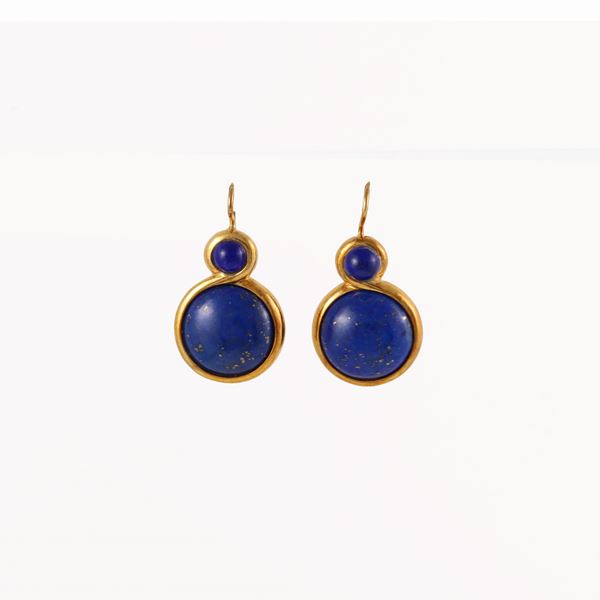 18KT GOLD AND LAPISLAZULI EARRINGS  - Auction JEWELRY, WATCHES, AND SILVERWARE - Casa d'Aste International Art Sale