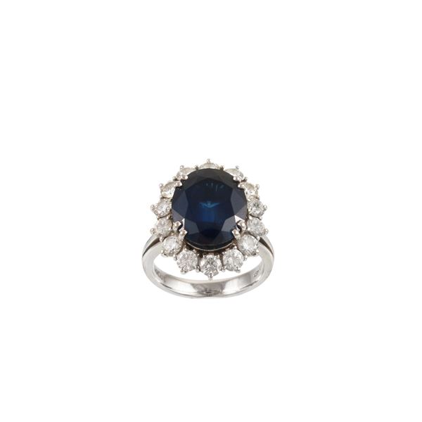 18KT GOLD, SAPPHIRE AND DIAMONDS RING, DAMIANI  - Auction Important Jewelry - Casa d'Aste International Art Sale