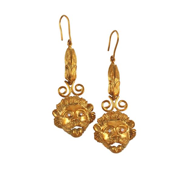 18KT GOLD AND DIAMONDS EARRINGS  - Auction Important Jewelry - Casa d'Aste International Art Sale