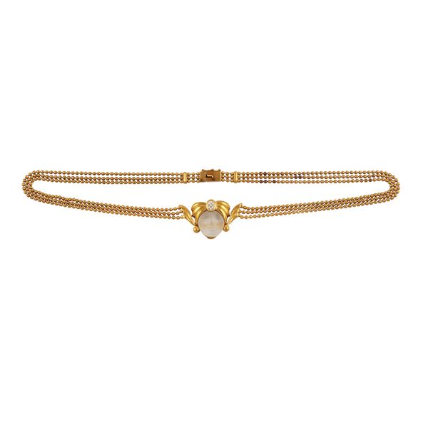 18KT GOLD, QUARTZ AND DIAMONDS NECKLACE  - Auction Important Jewelry - Casa d'Aste International Art Sale