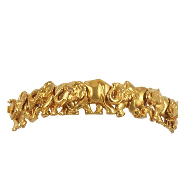 18KT GOLD AND DIAMONDS BRACELET  - Auction Important Jewelry - Casa d'Aste International Art Sale