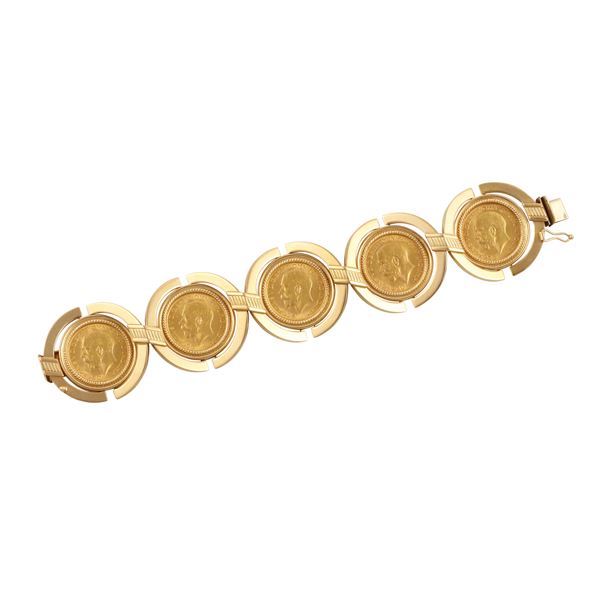 18KT GOLD AND FIVE GOLD COINS  - Auction Important Jewelry - Casa d'Aste International Art Sale