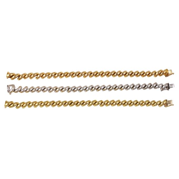 18KT GOLD THREE BRACELETS SET