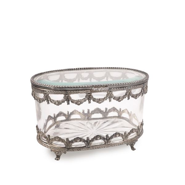 925 SILVER AND GLASS COOKIE JAR  - Auction JEWELRY, WATCHES, AND SILVERWARE - Casa d'Aste International Art Sale