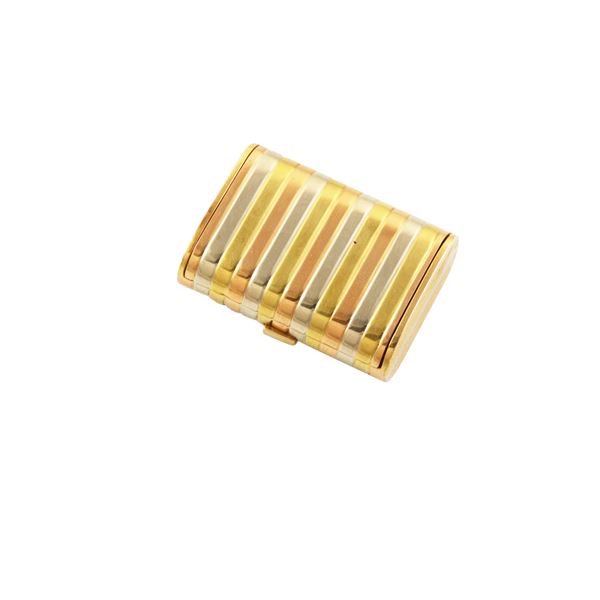 18KT THREE COLOUR GOLD PILLBOX
