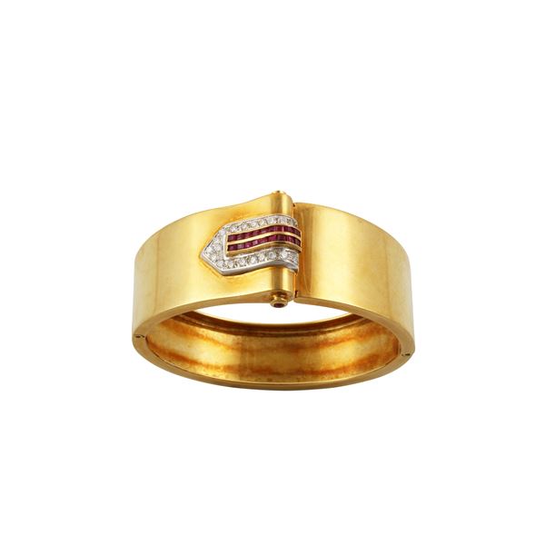 18KT GOLD, DIAMONDS AND RUBIES BRACELET  - Auction Important Jewelry - Casa d'Aste International Art Sale