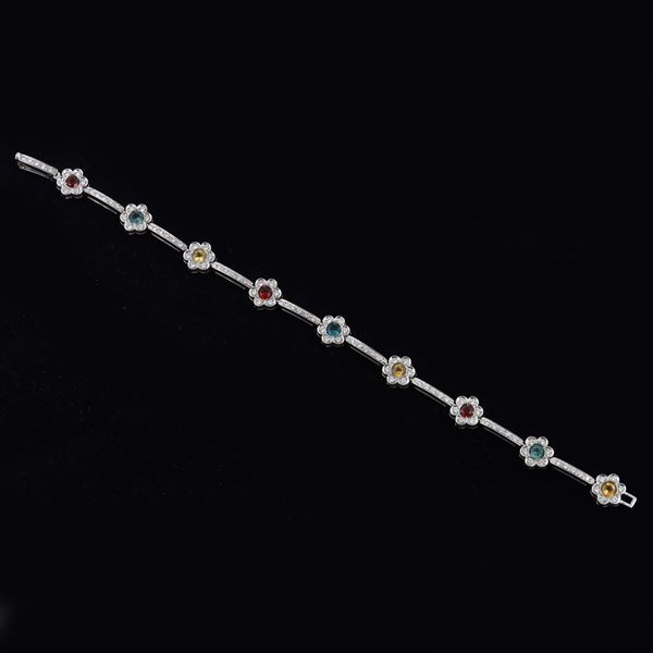 18KT GOLD, DIAMOND, TOPAZ, QUARTZ AND GARNETS BRACELET  - Auction JEWELRY, WATCHES, AND SILVERWARE - Casa d'Aste International Art Sale