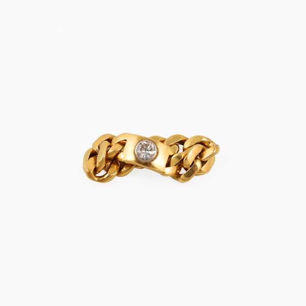 18KT GOLD AND OLD EUROPEAN CUT DIAMOND RING