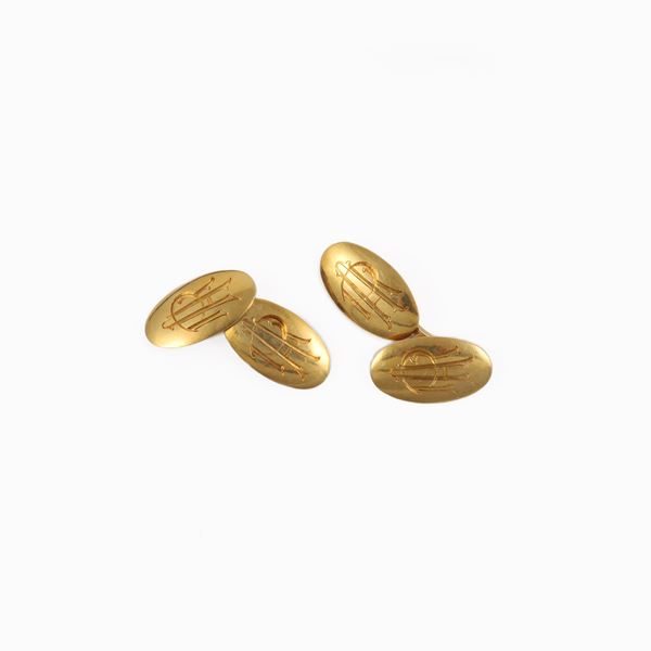 18KT GOLD CUFFLINKS  - Auction JEWELRY, WATCHES, AND SILVERWARE - Casa d'Aste International Art Sale