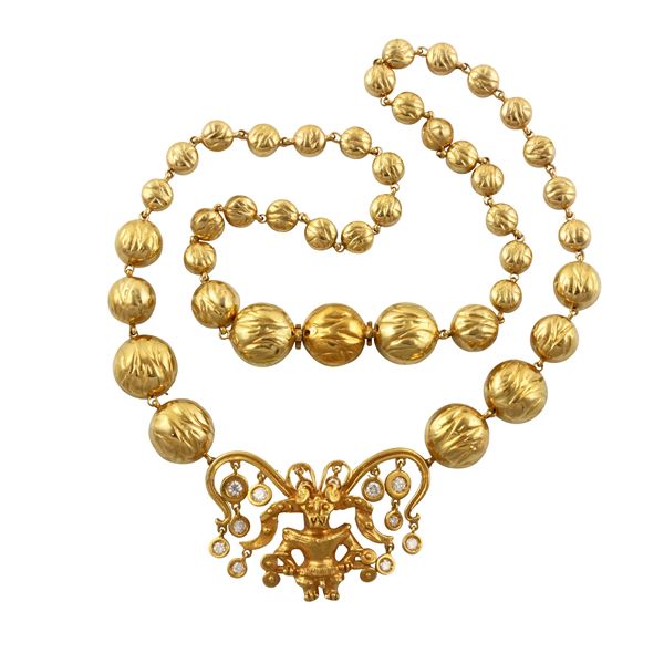 18KT GOLD AND DIAMONDS NECKLACE  - Auction Important Jewelry - Casa d'Aste International Art Sale