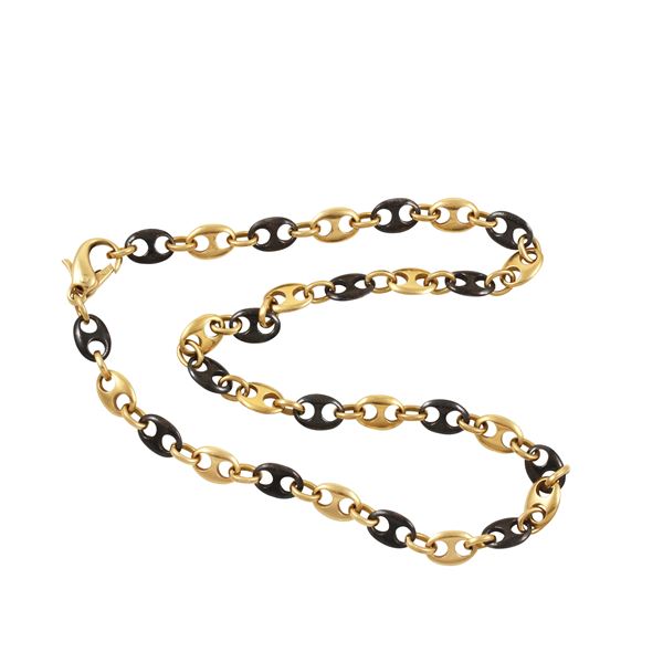 18KT GOLD AND STEEL CHAIN