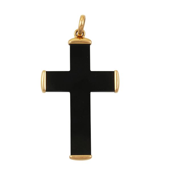 18KT GOLD AND JET PENDANT, POMELLATO "Victoria"