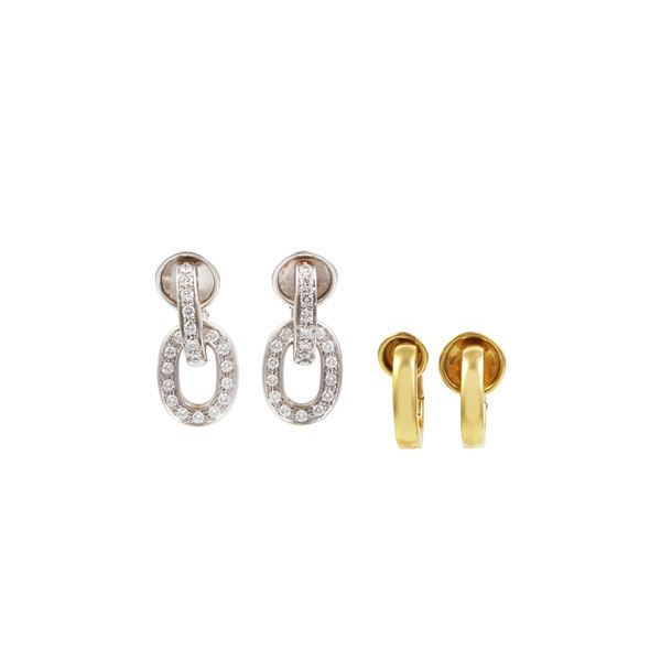 18KT GOLD AND DIAMONDS TWO EARRINGS, POMELLATO