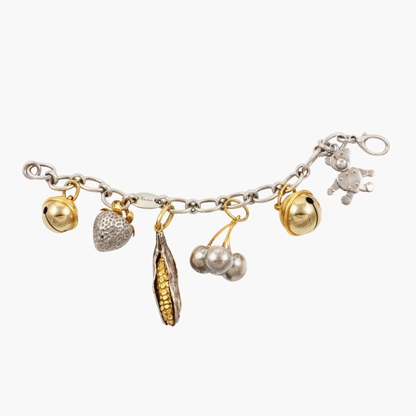 925 SILVER AND GOLD BRACELET WITH CHARMS, POMELLATO  - Auction Important Jewelry - Casa d'Aste International Art Sale