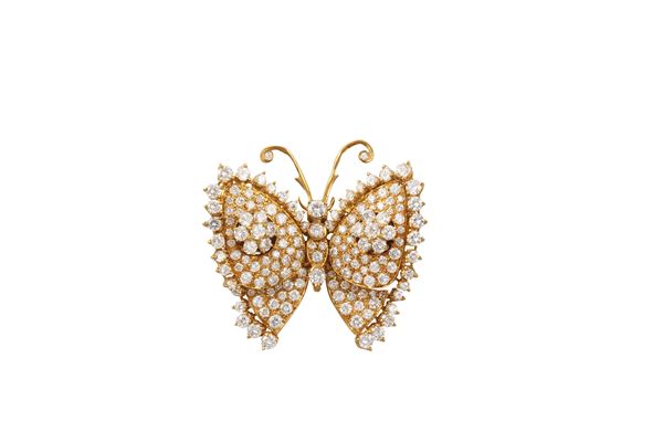 18KT GOLD AND DIAMONDS BROOCH