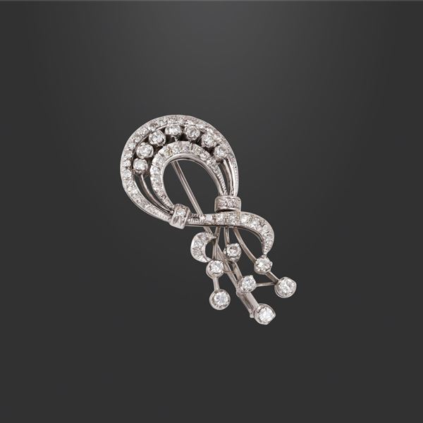 18KT GOLD AND DIAMONDS BROOCH  - Auction IMPORTANT JEWELRY - Casa d'Aste International Art Sale