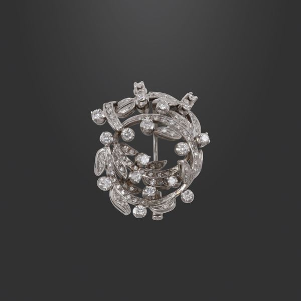 18KT GOLD AND DIAMONDS BROOCH