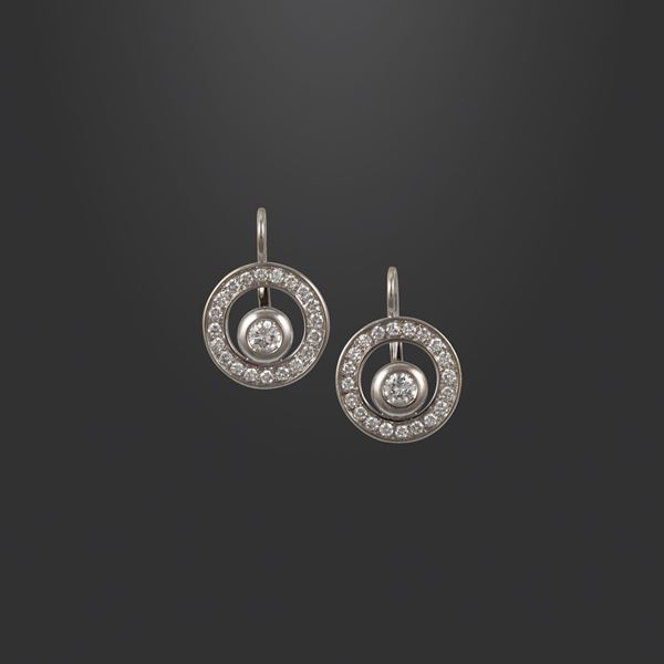 18KT GOLD AND DIAMONDS EARRINGS, SCHREIBER