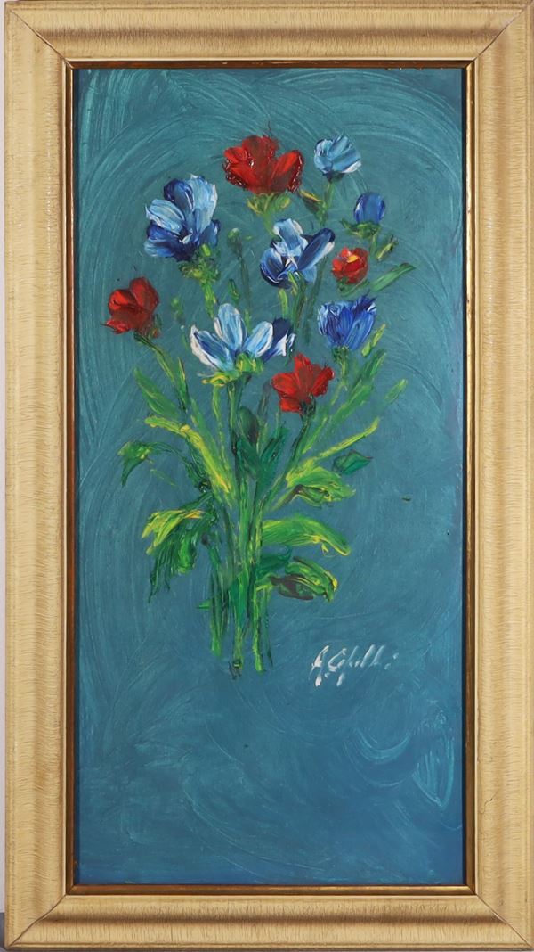 ANONIMO : Fiori  - Olio su cartoncino - Auction MODERN AND CONTEMPORARY ART - Casa d'Aste International Art Sale