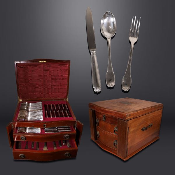 800 SILVER CUTLERY SERVICE, 143 PIECES  - Auction JEWELRY, WATCHES, AND SILVERWARE - Casa d'Aste International Art Sale