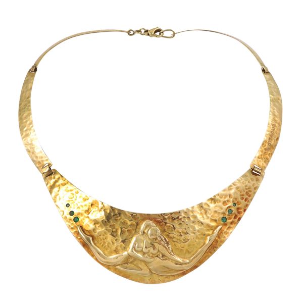 18KT GOLD AND EMERALDS NECKLACE, GIULIANO OTTAVIANI