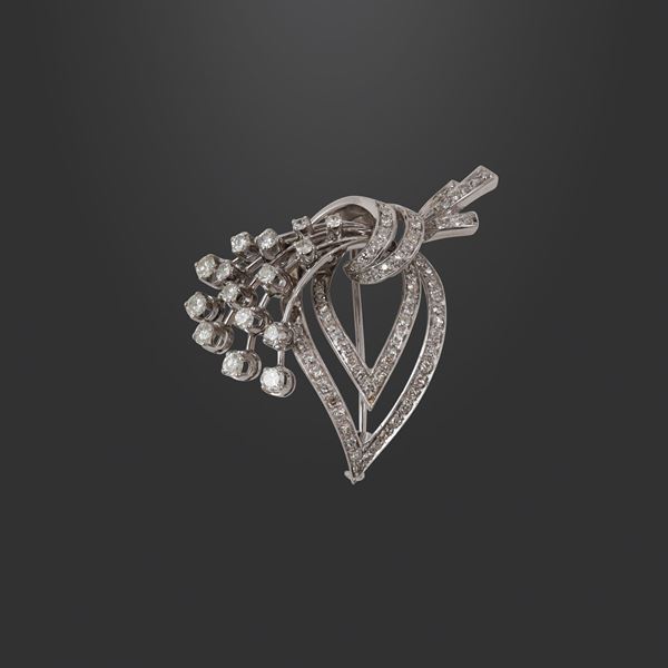 18KT GOLD AND DIAMONDS BROOCH  - Auction IMPORTANT JEWELRY - Casa d'Aste International Art Sale