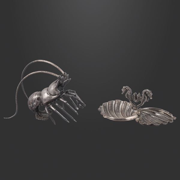 925 SILVER LOT OF PLACE HOLDER AND LOBSTER, GIANMARIA BUCCELLATI