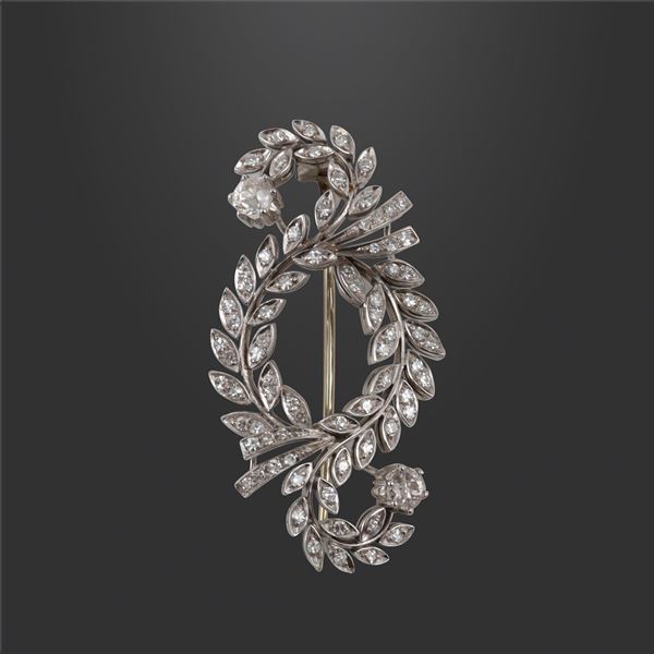 18KT GOLD AND DIAMONDS BROOCH  - Auction IMPORTANT JEWELRY - Casa d'Aste International Art Sale