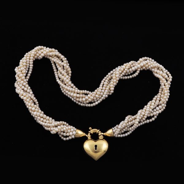 18KT GOLD AND FRESHWATER PEARL NECKLACE  - Auction JEWELRY, WATCHES, AND SILVERWARE - Casa d'Aste International Art Sale