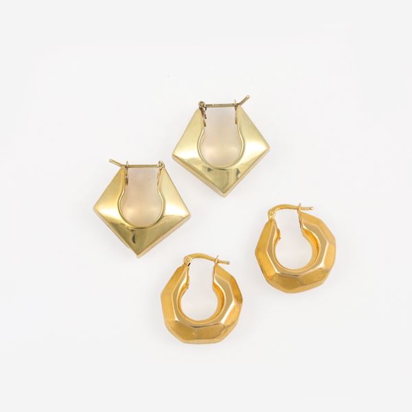 18KT GOLD LOT OF TWO PAIRS OF EARRINGS  - Auction JEWELRY, WATCHES, AND SILVERWARE - Casa d'Aste International Art Sale