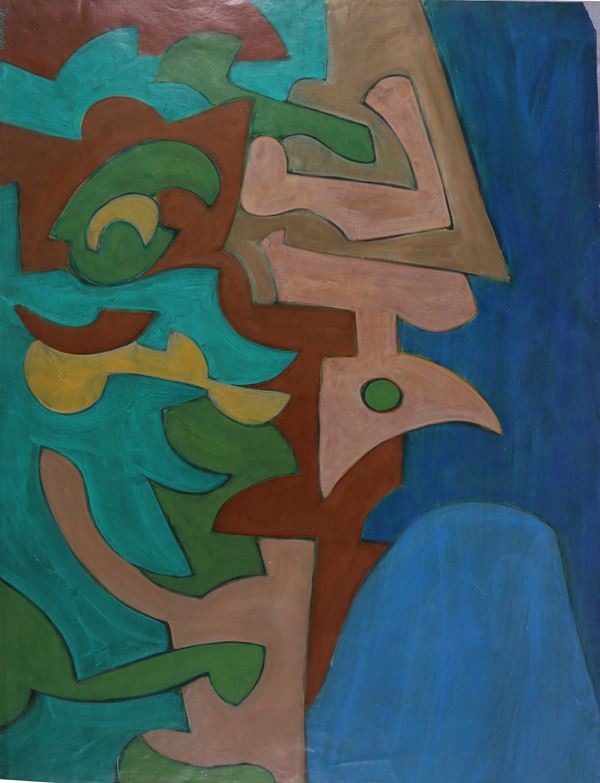 STANLEY TOMSHINSKY : Composition for sculpture  - Tempera on paper - Auction MODERN AND CONTEMPORARY ART - Casa d'Aste International Art Sale