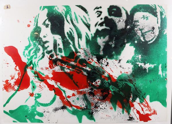 PAOLO BARATELLA : Italian Revolution  (1971)  - aerografia - Auction MODERN AND CONTEMPORARY ART - Casa d'Aste International Art Sale