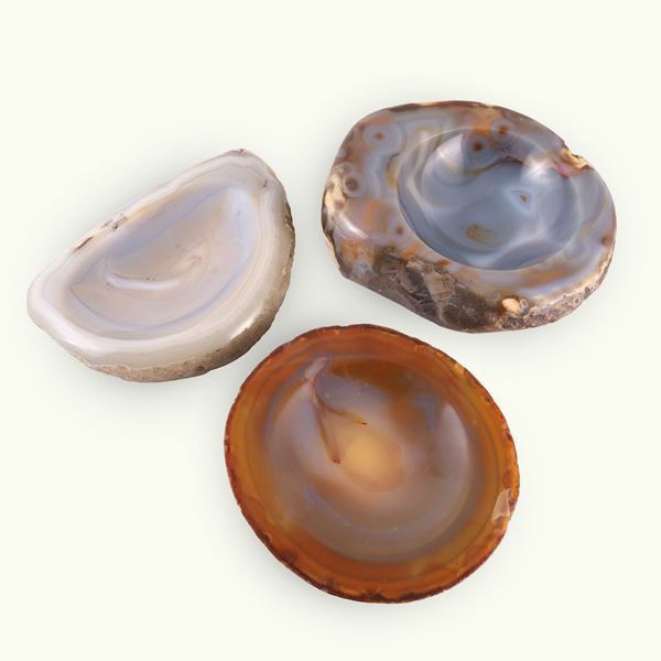 LOT OF THREE AGATE ASHTRAY  - Auction JEWELS AND SILVERS - Casa d'Aste International Art Sale