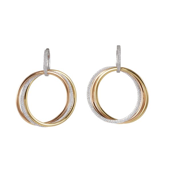 18KT GOLD AND DIAMOND EARRINGS