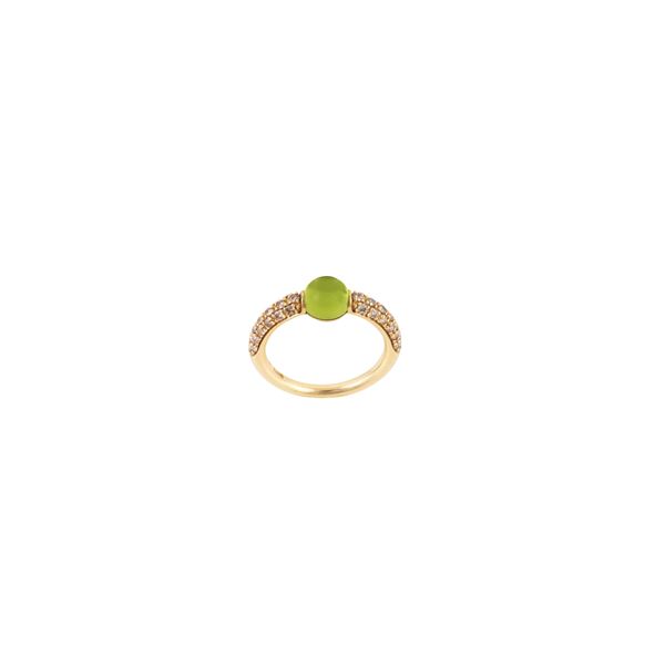 * 18KT GOLD, PERIDOT AND "BROWN" DIAMONDS RING, POMELLATO "M'Ama Non M'Ama"  - Auction JEWELRY, SILVER AND LUXURY BAG - Casa d'Aste International Art Sale