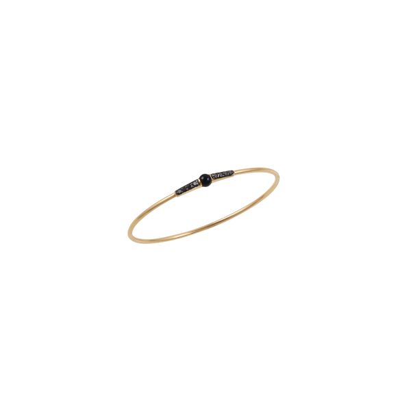 * 18KT GOLD, ONYX AND BLACK DIAMONDS BANGLE, POMELLATO "M'Ama Non M'Ama"