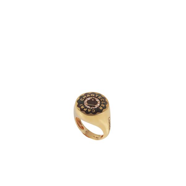 * 18KT GOLD, MOTHER OF PEARL AND DIAMONDS RING, CHANTECLER "Anima"