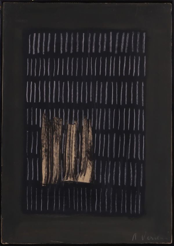 ARTURO VERMI : Senza titolo (Diario)  (1961)  - Acrilico e olio magro su cartoncino riportato su tela - Auction MODERN AND CONTEMPORARY ART - Casa d'Aste International Art Sale